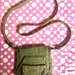 Olive Green Small Crossbody Messenger Bag